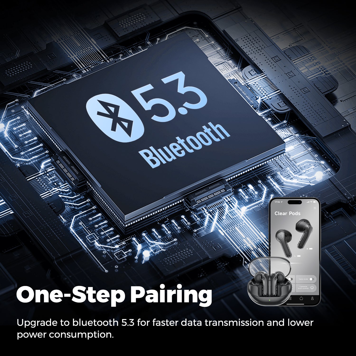 SoundPEATS Clear Pods Wireless Earbuds